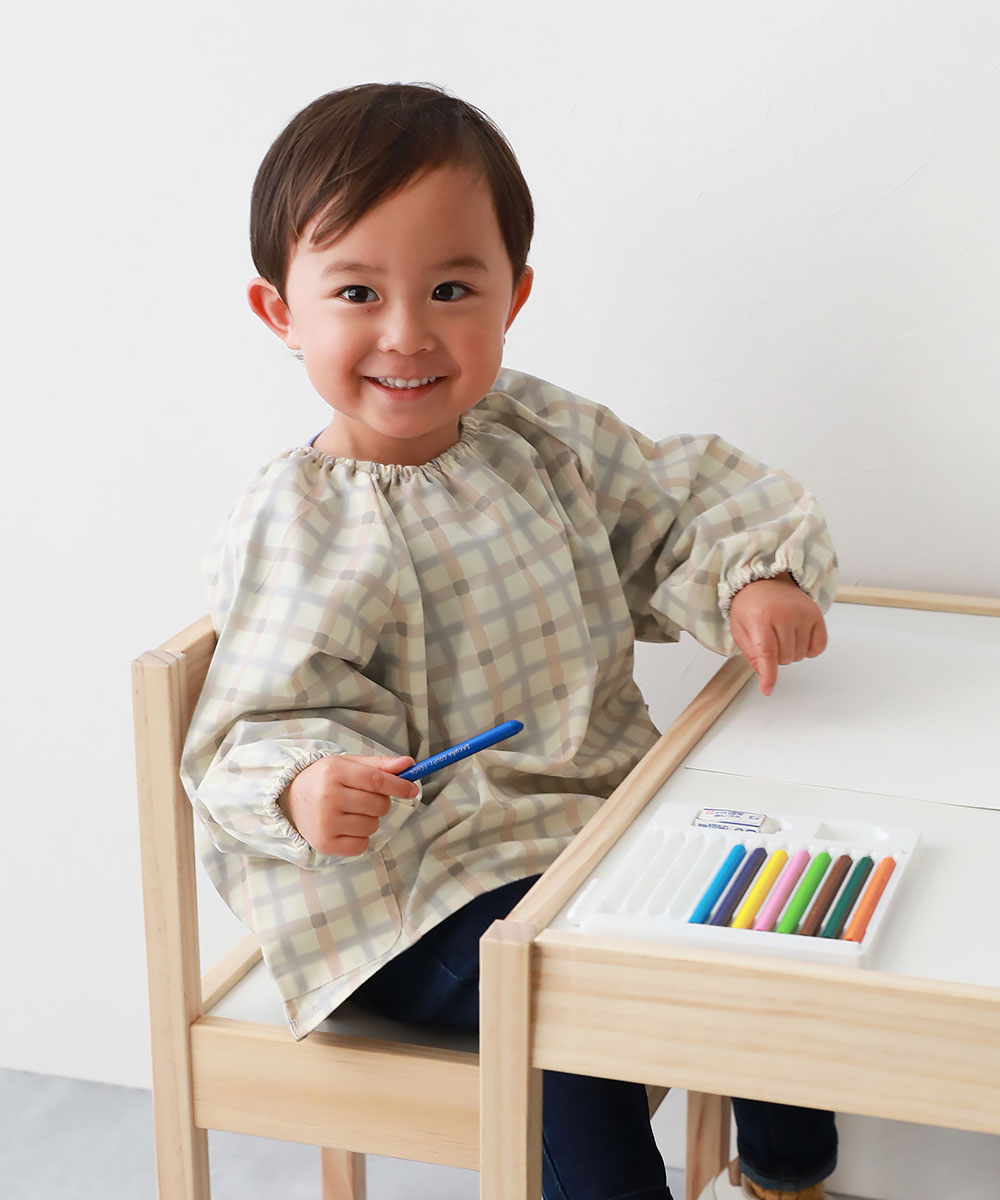 どっちも前 速乾 シワになりにくいスモック キッズ 子供服 男の子 女の子  デビロック devirock | devirock | 01