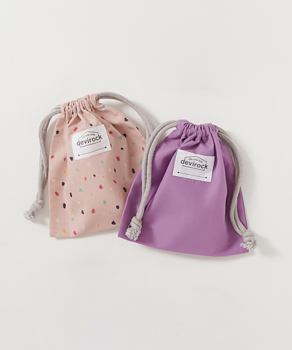 スクールバッグ 巾着 入園 入学 通園 通学 小学校 2枚セット 速乾 シワになりにくい バケット型巾着 小サイズ 子供服 男の子 女の子  デビロック devirock | devirock | 03