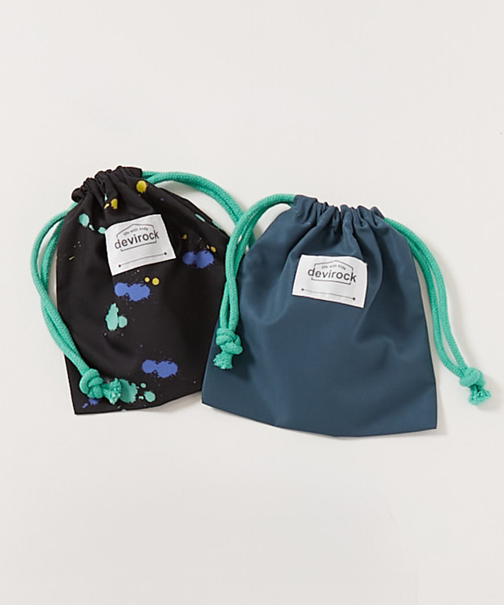 スクールバッグ 巾着 入園 入学 通園 通学 小学校 2枚セット 速乾 シワになりにくい バケット型巾着 小サイズ 子供服 男の子 女の子  デビロック devirock | devirock | 06