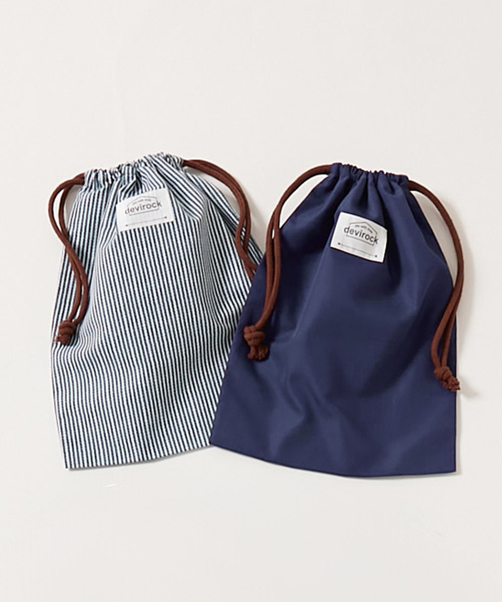 スクールバッグ 巾着 入園 入学 通園 通学 小学校 2枚セット 速乾 シワになりにくい バケット型巾着 中サイズ 子供服 男の子 女の子  デビロック devirock | devirock | 05