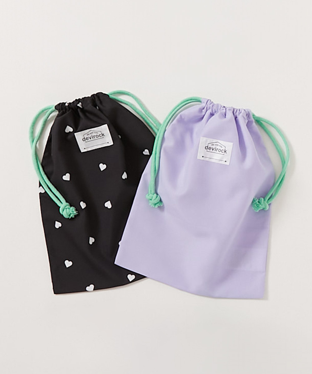 スクールバッグ 巾着 入園 入学 通園 通学 小学校 2枚セット 速乾 シワになりにくい バケット型巾着 中サイズ 子供服 男の子 女の子  デビロック devirock | devirock | 07