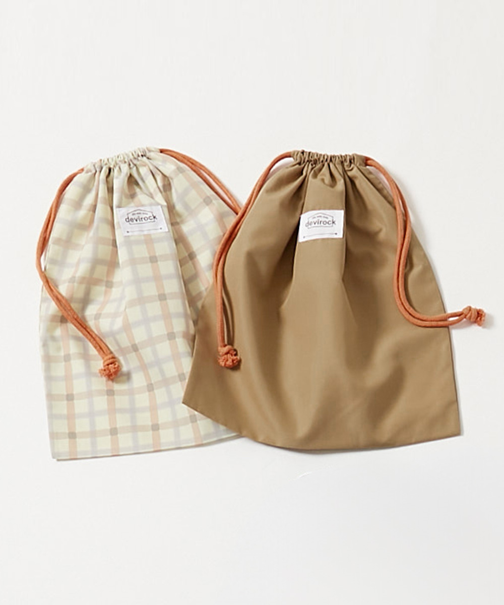 スクールバッグ 巾着 入園 入学 通園 通学 小学校 2枚セット 速乾 シワになりにくい バケット型巾着 大サイズ 子供服 男の子 女の子  デビロック devirock | devirock | 01