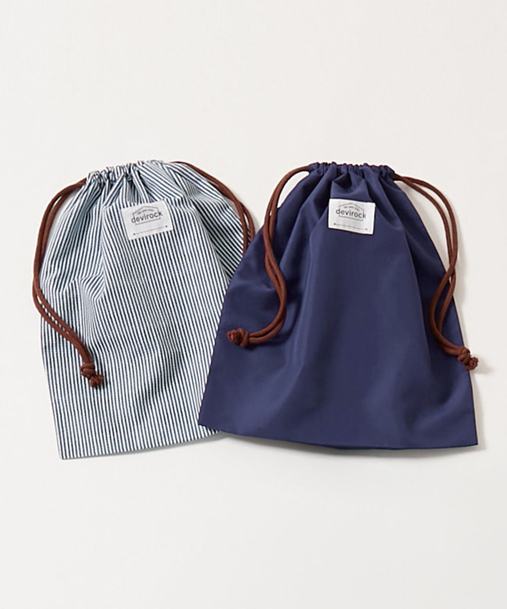 スクールバッグ 巾着 入園 入学 通園 通学 小学校 2枚セット 速乾 シワになりにくい バケット型巾着 大サイズ 子供服 男の子 女の子  デビロック devirock | devirock | 05