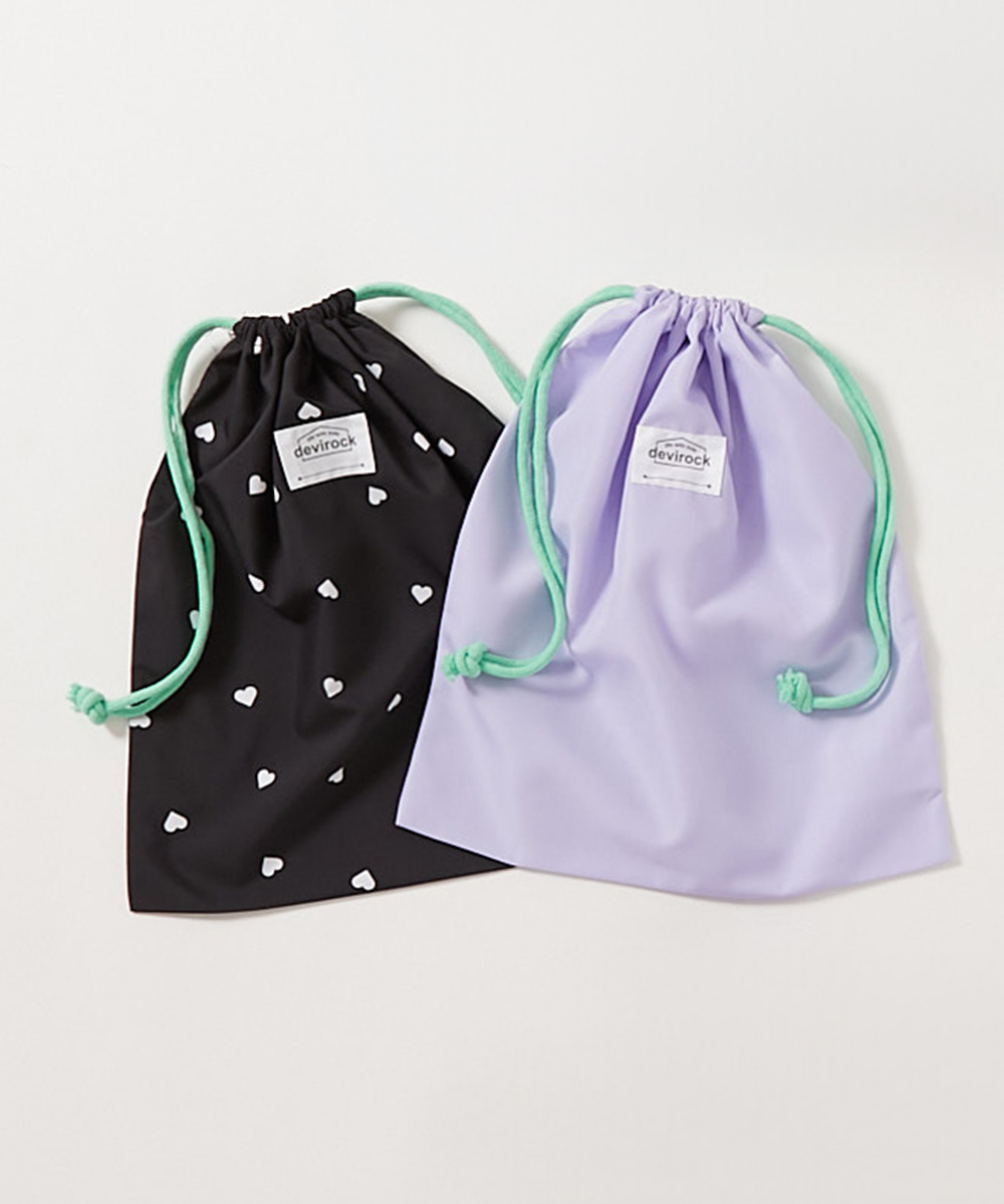 スクールバッグ 巾着 入園 入学 通園 通学 小学校 2枚セット 速乾 シワになりにくい バケット型巾着 大サイズ 子供服 男の子 女の子  デビロック devirock | devirock | 07