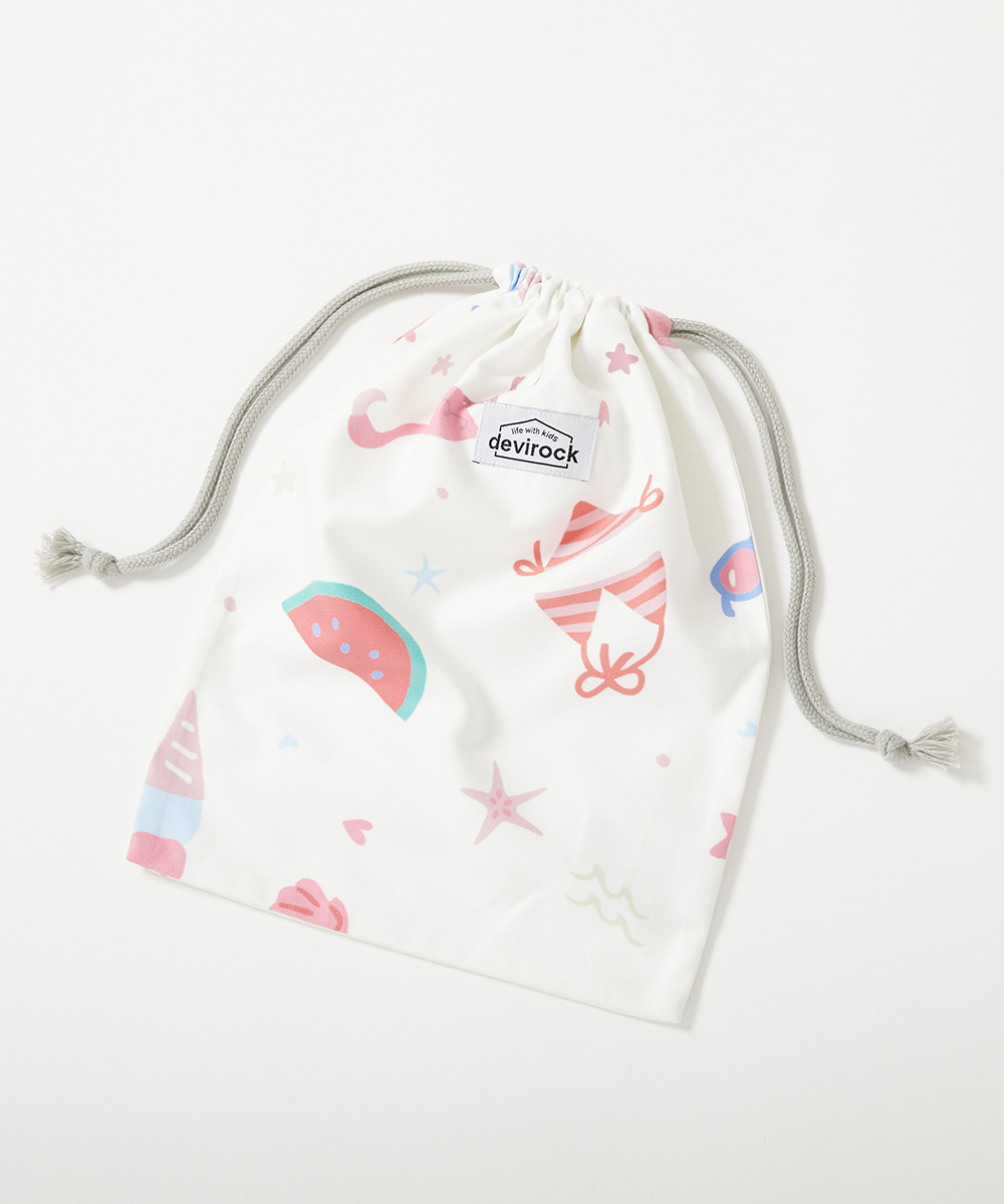 濡れたものを収納できる 吸水速乾 タオル巾着 キッズ 子供服 男の子 女の子  デビロック devirock | devirock | 07