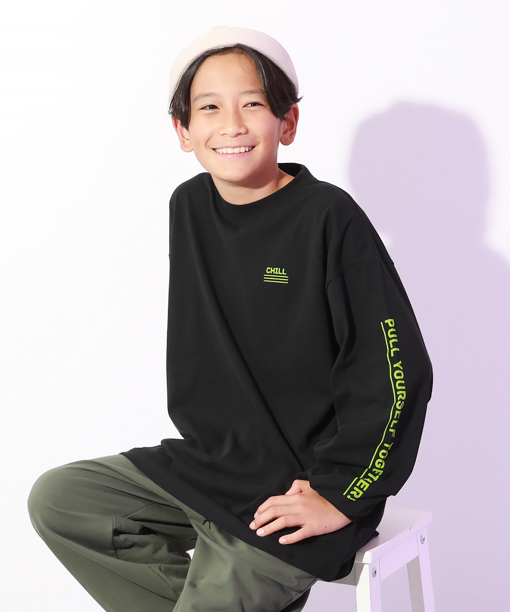 ダンス キッズ 長袖tシャツ 綿100% スーパーBIGシルエット プリント 袖リブ 子供服 男の子 女の子 トップス ロンt DANCE デビロック devirock | devirock | 02