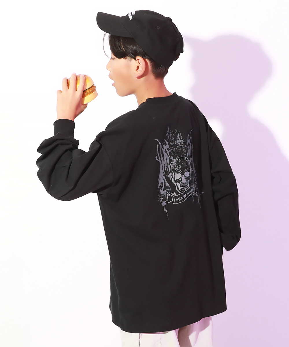 ダンス キッズ 長袖tシャツ 綿100% スーパーBIGシルエット プリント 袖リブ 子供服 男の子 女の子 トップス ロンt DANCE デビロック devirock | devirock | 09