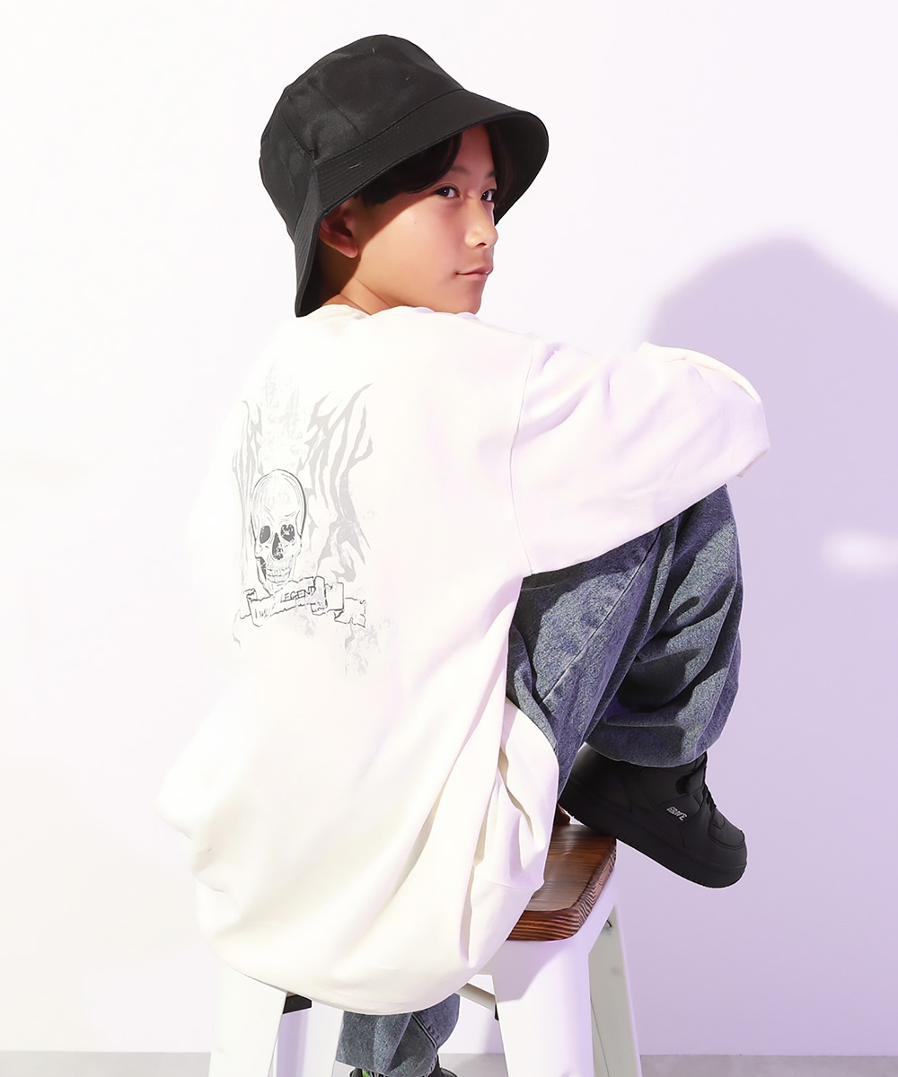 ダンス キッズ 長袖tシャツ 綿100% スーパーBIGシルエット プリント 袖リブ 子供服 男の子 女の子 トップス ロンt DANCE デビロック devirock | devirock | 10