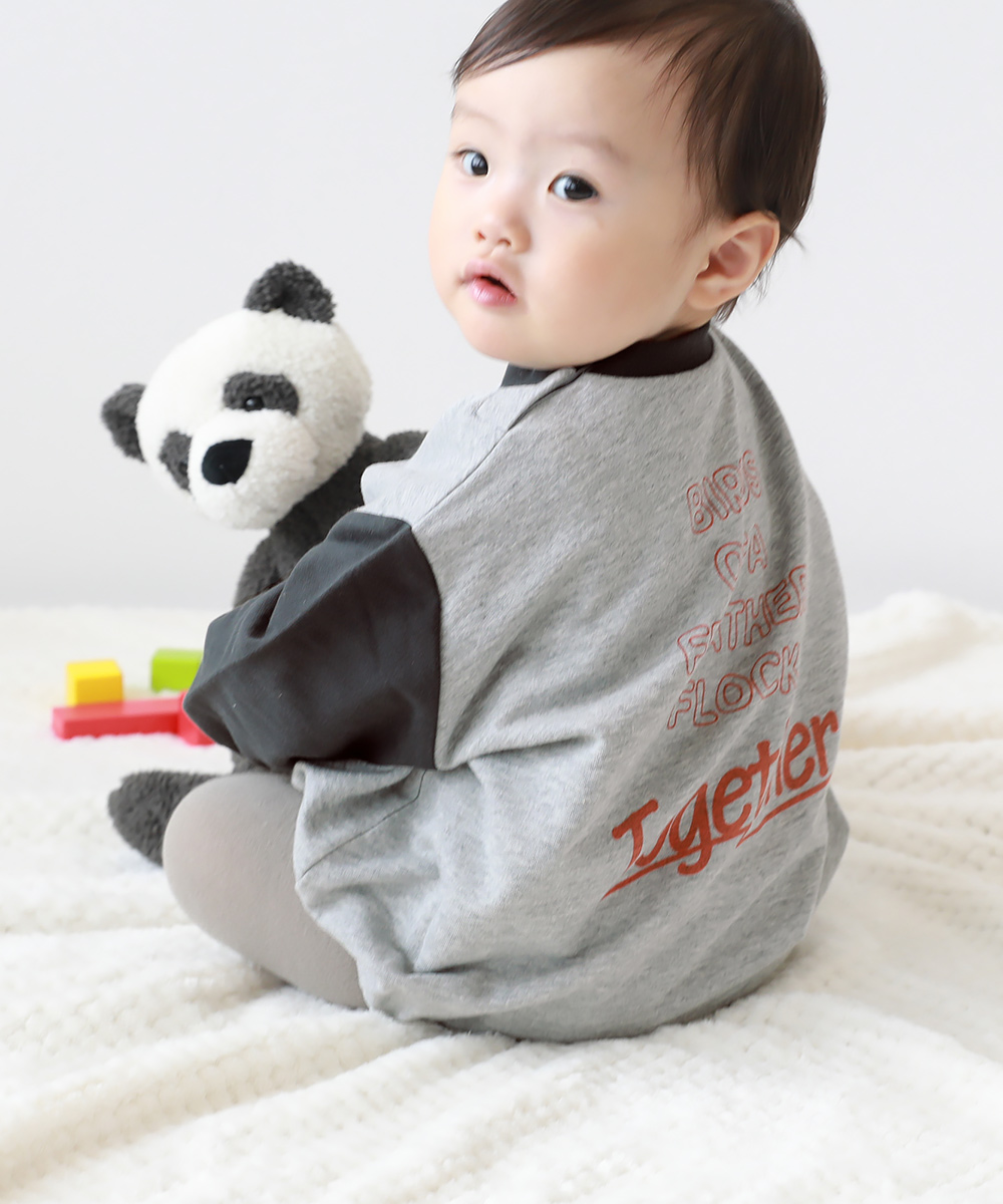 子供服 綿100％ バイカラー スウェットロンパースキッズ 男の子 女の子 カバーオール ロンパース 出産祝い デビロック devirock | devirock | 05