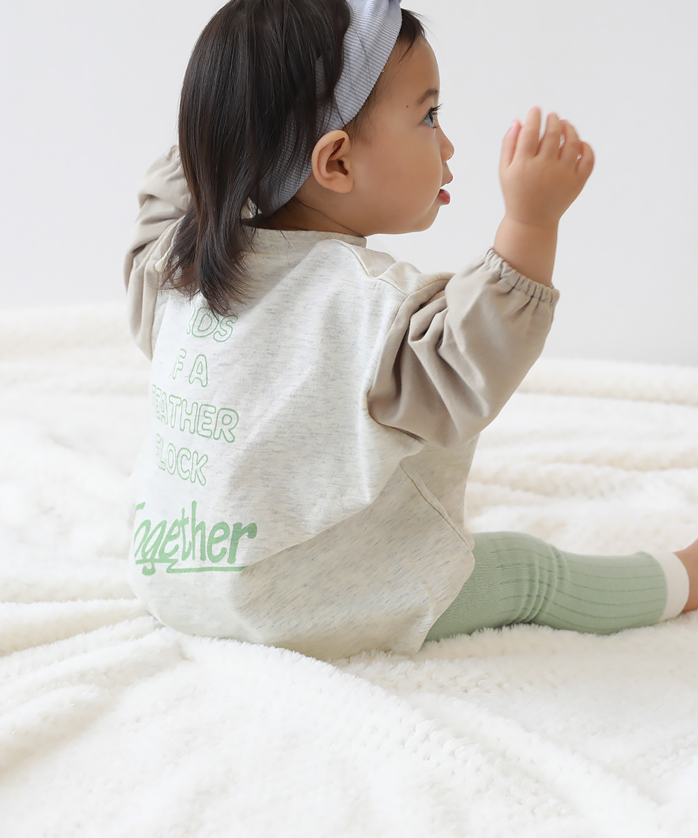 子供服 綿100％ バイカラー スウェットロンパースキッズ 男の子 女の子 カバーオール ロンパース 出産祝い デビロック devirock | devirock | 06