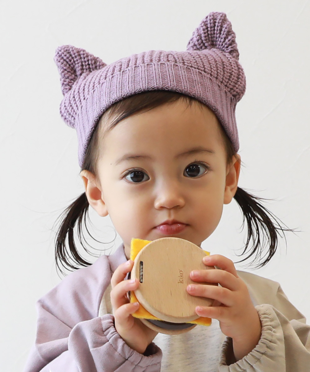 洗える ベビー おでこがチクチクしない どうぶつ耳付きニット帽 キッズ 子供服 男の子 女の子  デビロック devirock | devirock | 03