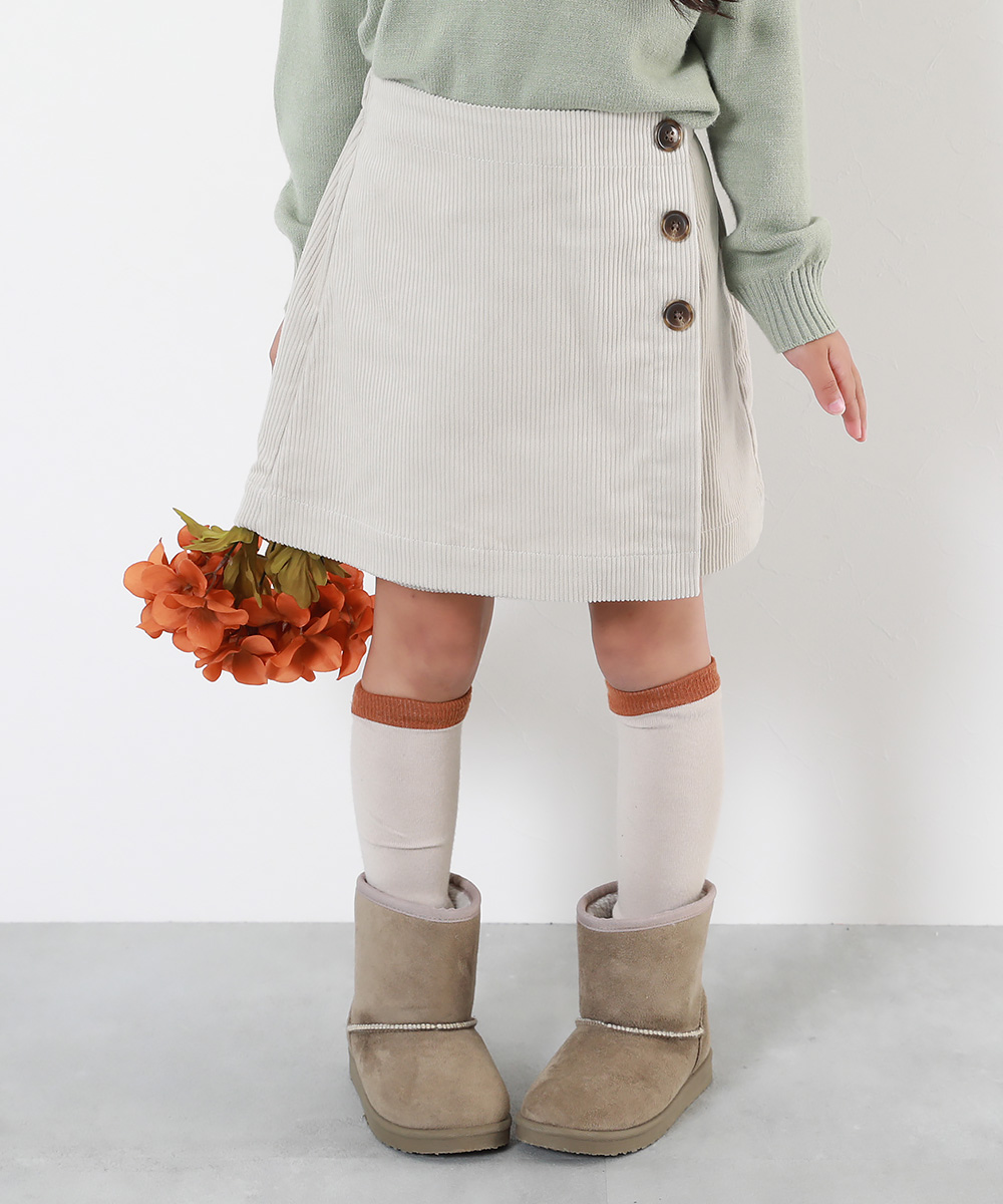 ⭐d.i.a. コーデュロイラビットファー付きミニスカート⭐サイズS⭐ devirock（デビロック） ミニスカート インナーパンツ付 ボトムス