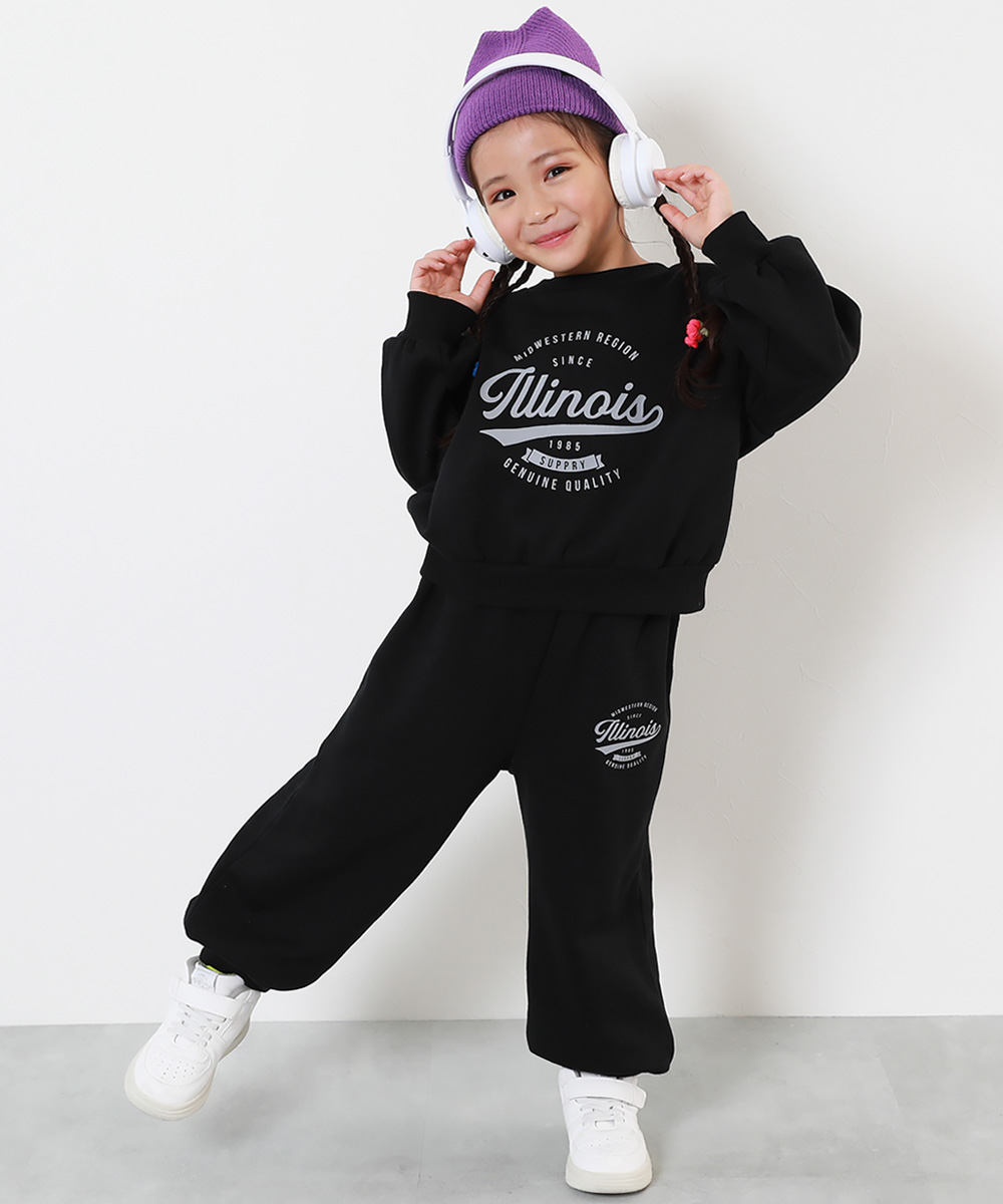 子供服 【普段着でもルームウェアでも】ガールズ ぽかぽか裏起毛 プリントセットアップキッズ 女の子 ルームウェア パジャマ デビロック devirock | devirock | 01