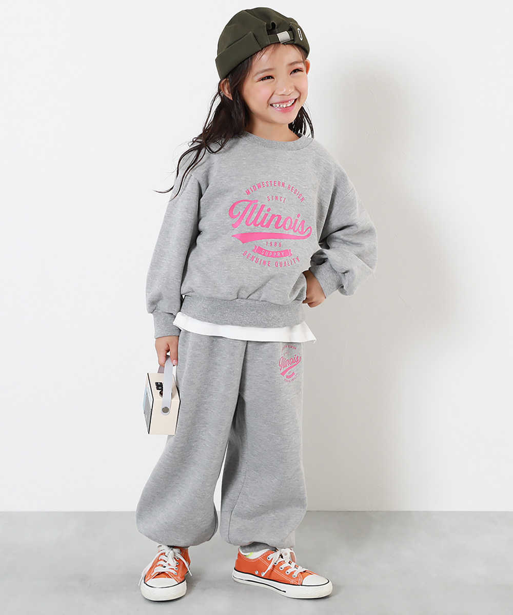 子供服 【普段着でもルームウェアでも】ガールズ ぽかぽか裏起毛 プリントセットアップキッズ 女の子 ルームウェア パジャマ デビロック devirock | devirock | 02