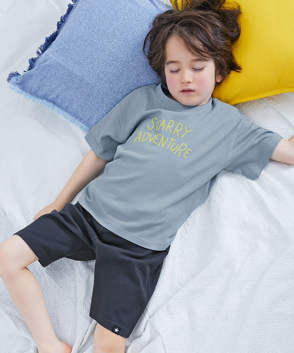 パジャマ 半袖パジャマ ルームウェア 半袖ルームウェア 着心地やわらか ロゴプリント パジャマ キッズ 子供服 男の子  デビロック devirock | devirock | 02