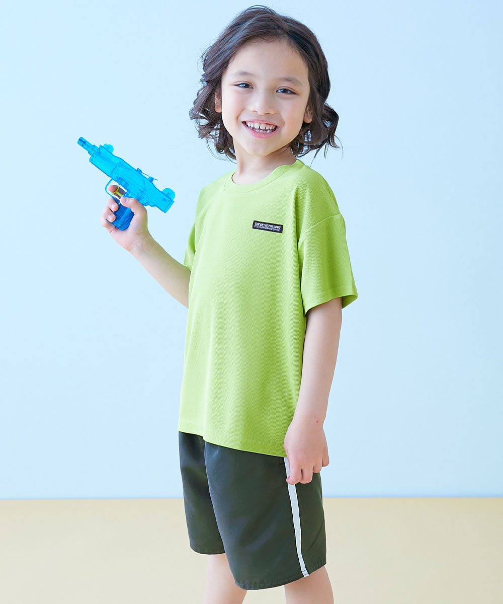 【アウトレット】水着 セットアップ水着 プールグッズ 水泳 海水浴 UVカット ラッシュTシャツ&ラインサーフパンツ セットアップ水着 キッズ 子供服 | devirock | 02