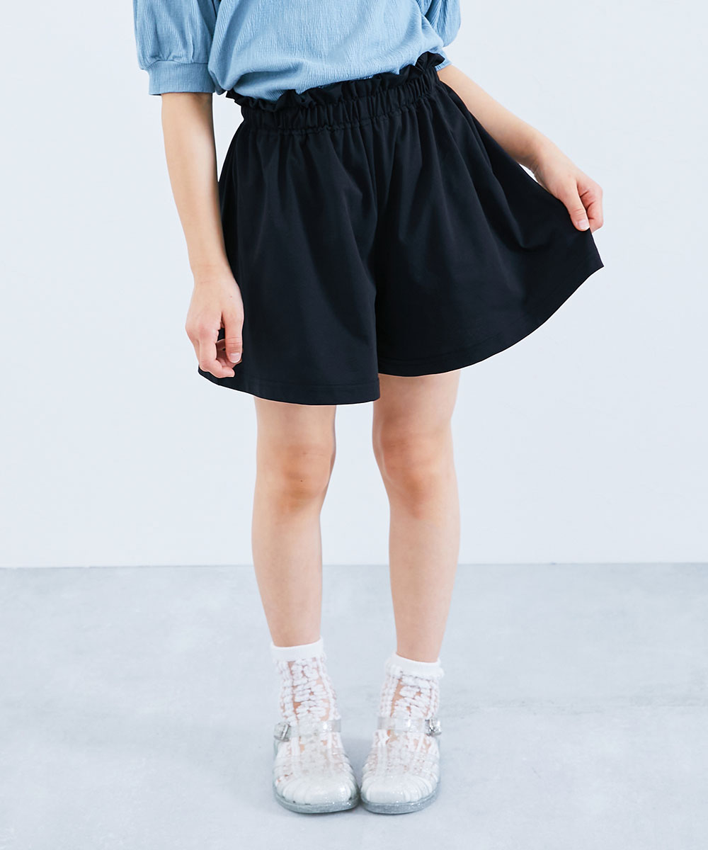 UVカット ハーフパンツ ボトムス 【イージーウォッシュ】乾燥機OK 防汚 ウエストフリル ショートパンツ キッズ devirock 26summer_girls | devirock | 01