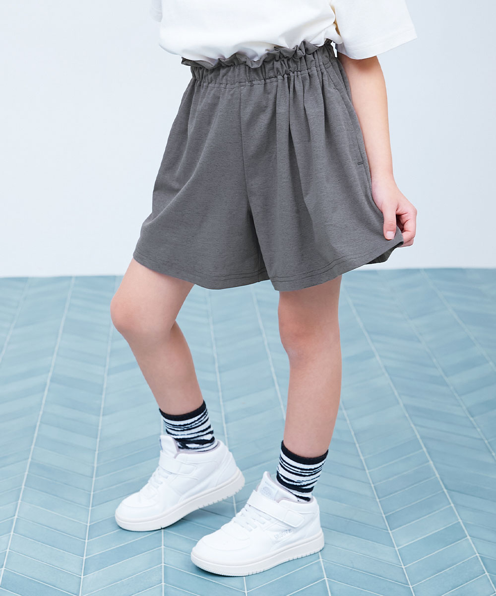 UVカット ハーフパンツ ボトムス 【イージーウォッシュ】乾燥機OK 防汚 ウエストフリル ショートパンツ キッズ devirock 26summer_girls | devirock | 02