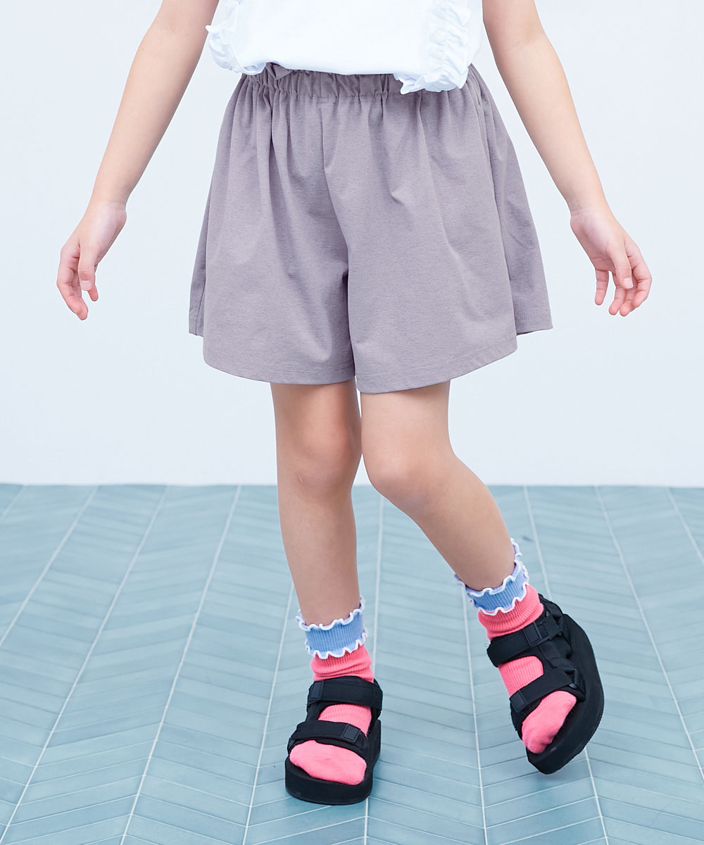 UVカット ハーフパンツ ボトムス 【イージーウォッシュ】乾燥機OK 防汚 ウエストフリル ショートパンツ キッズ devirock 26summer_girls | devirock | 05