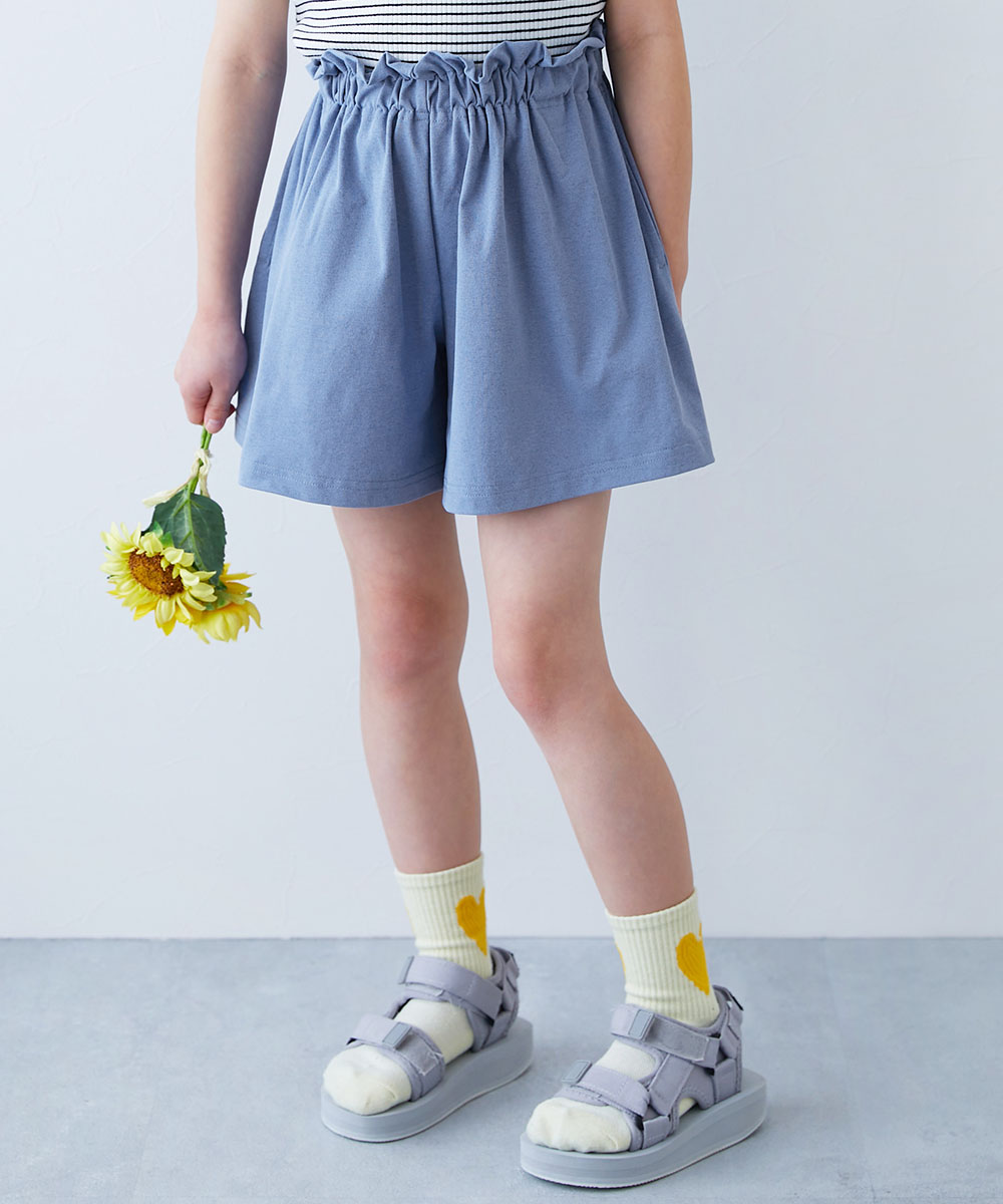 UVカット ハーフパンツ ボトムス 【イージーウォッシュ】乾燥機OK 防汚 ウエストフリル ショートパンツ キッズ devirock 26summer_girls | devirock | 04
