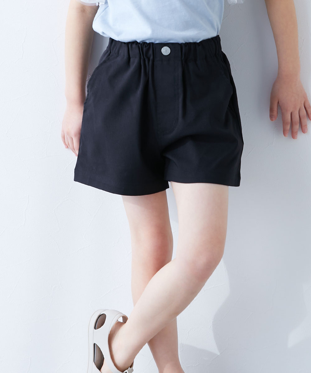 ハーフパンツ ショートパンツ ボトムス 【インしてもかわいい】よくばりストレッチ ツイル ボタン付き ショートパンツ キッズ 子供服 | devirock | 01