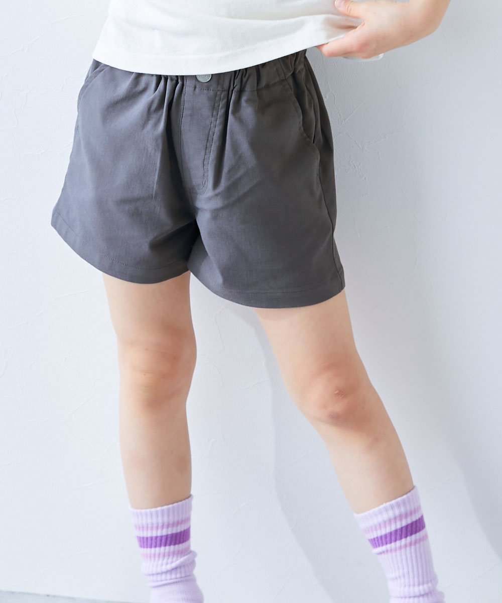 ハーフパンツ ショートパンツ ボトムス 【インしてもかわいい】よくばりストレッチ ツイル ボタン付き ショートパンツ キッズ 子供服 | devirock | 02