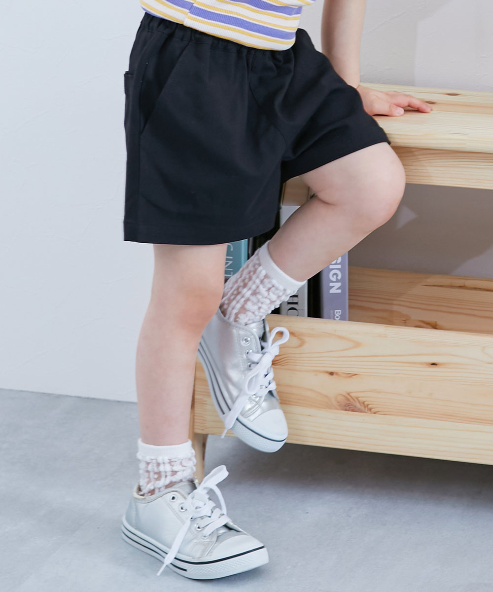 ハーフパンツ ショートパンツ ボトムス よくばりストレッチ ツイル ショートパンツ キッズ 子供服 女の子  デビロック devirock | devirock | 01
