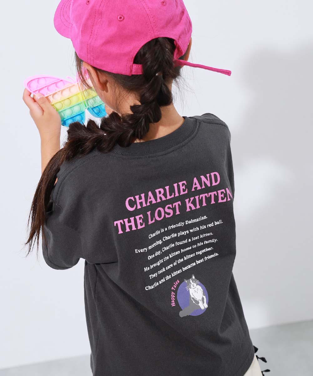 Tシャツ トップス 綿100％ デビラボ ガールズ BIGシルエット プリント半袖Tシャツ キッズ ベビー服 子供服 女の子  デビロック devirock | devirock | 14