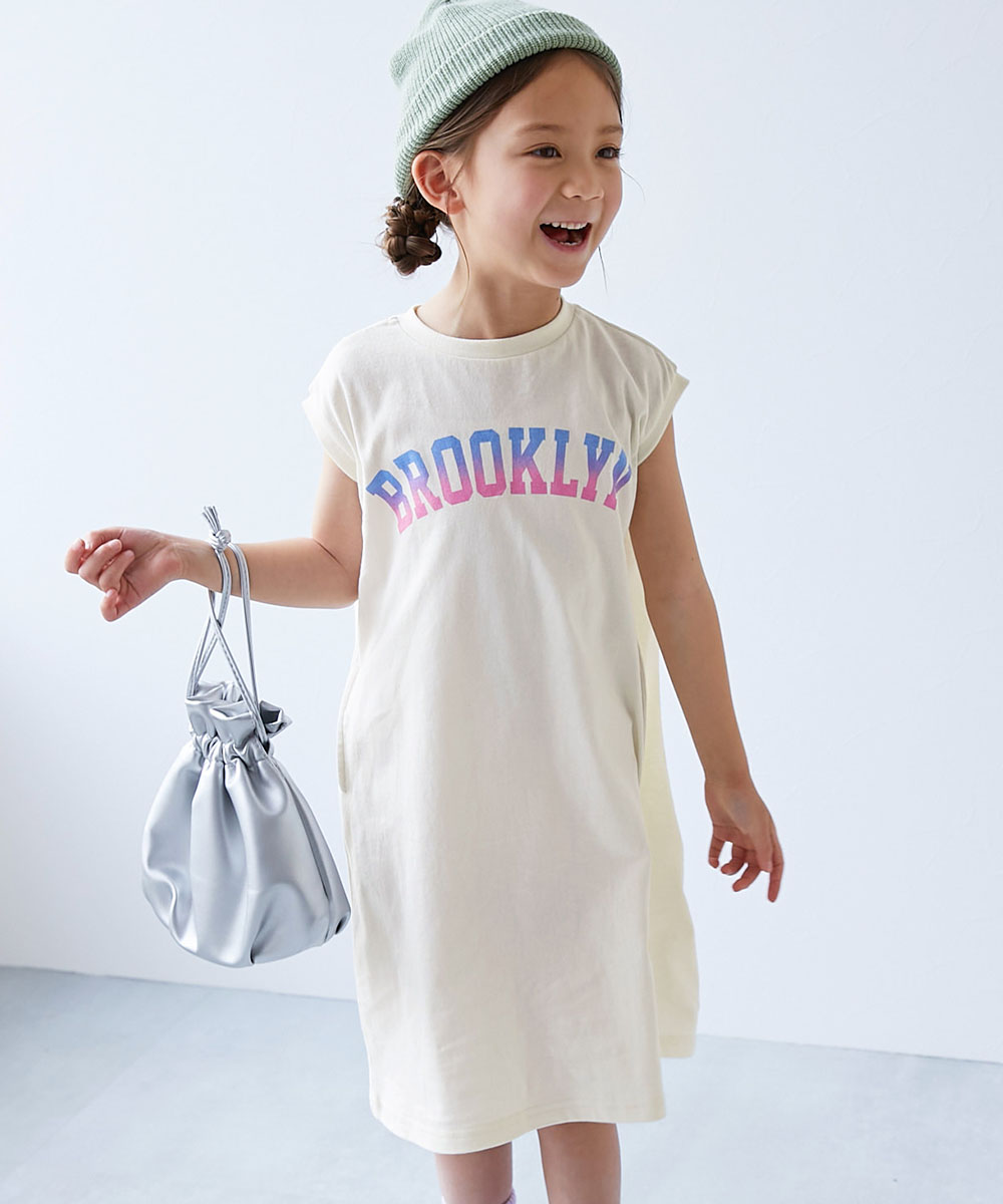ノースリーブワンピース ワンピース 綿100％ デビラボ BOXシルエット プリントタンクワンピース キッズ 子供服 女の子  デビロック 25ss_ガールズトレンド | devirock | 03