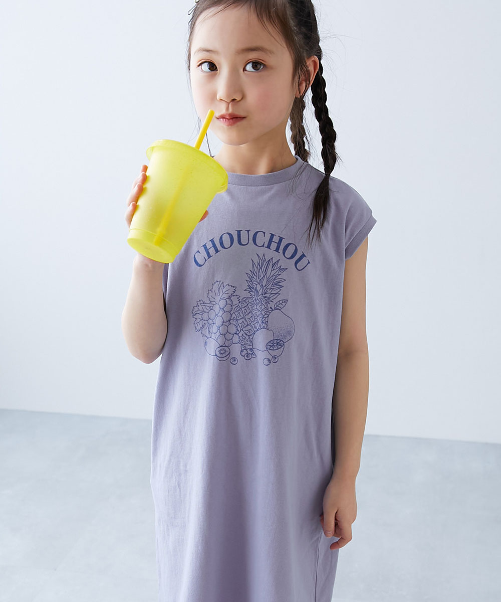ノースリーブワンピース ワンピース 綿100％ デビラボ BOXシルエット プリントタンクワンピース キッズ 子供服 女の子  デビロック 25ss_ガールズトレンド | devirock | 04