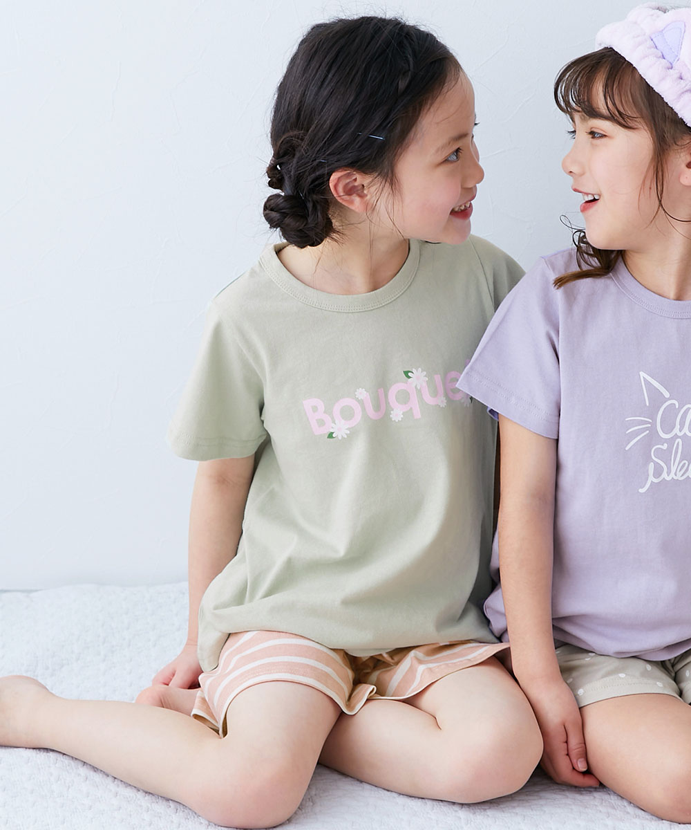 パジャマ 半袖パジャマ ルームウェア 半袖ルームウェア 綿100% デビラボROOM ガールズ半袖パジャマ キッズ 子供服 女の子  デビロック devirock | devirock | 14