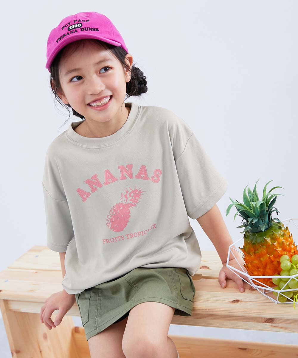 ロゴ プリント 速乾 トップス 【涼感 サラッとメッシュ】× デビラボ ガールズ プリント 半袖Tシャツ キッズ デビロック 26summer_girls heatstroke | devirock | 03