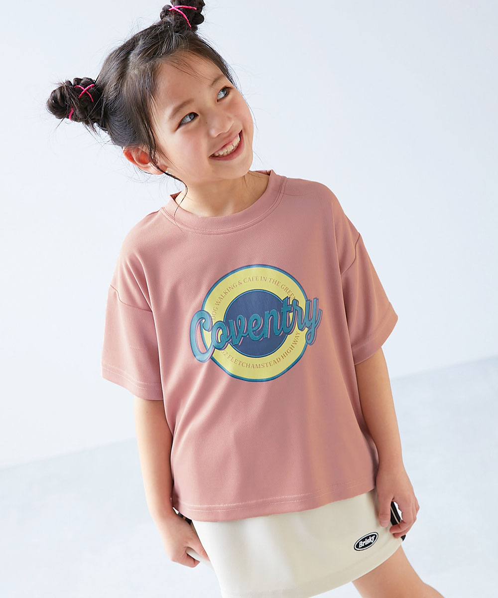 ロゴ プリント 速乾 トップス 【涼感 サラッとメッシュ】× デビラボ ガールズ プリント 半袖Tシャツ キッズ デビロック 26summer_girls heatstroke | devirock | 06