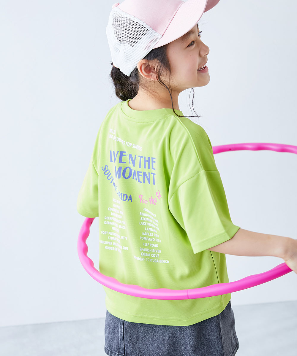 ロゴ プリント 速乾 トップス 【涼感 サラッとメッシュ】× デビラボ ガールズ プリント 半袖Tシャツ キッズ デビロック 26summer_girls heatstroke | devirock | 10