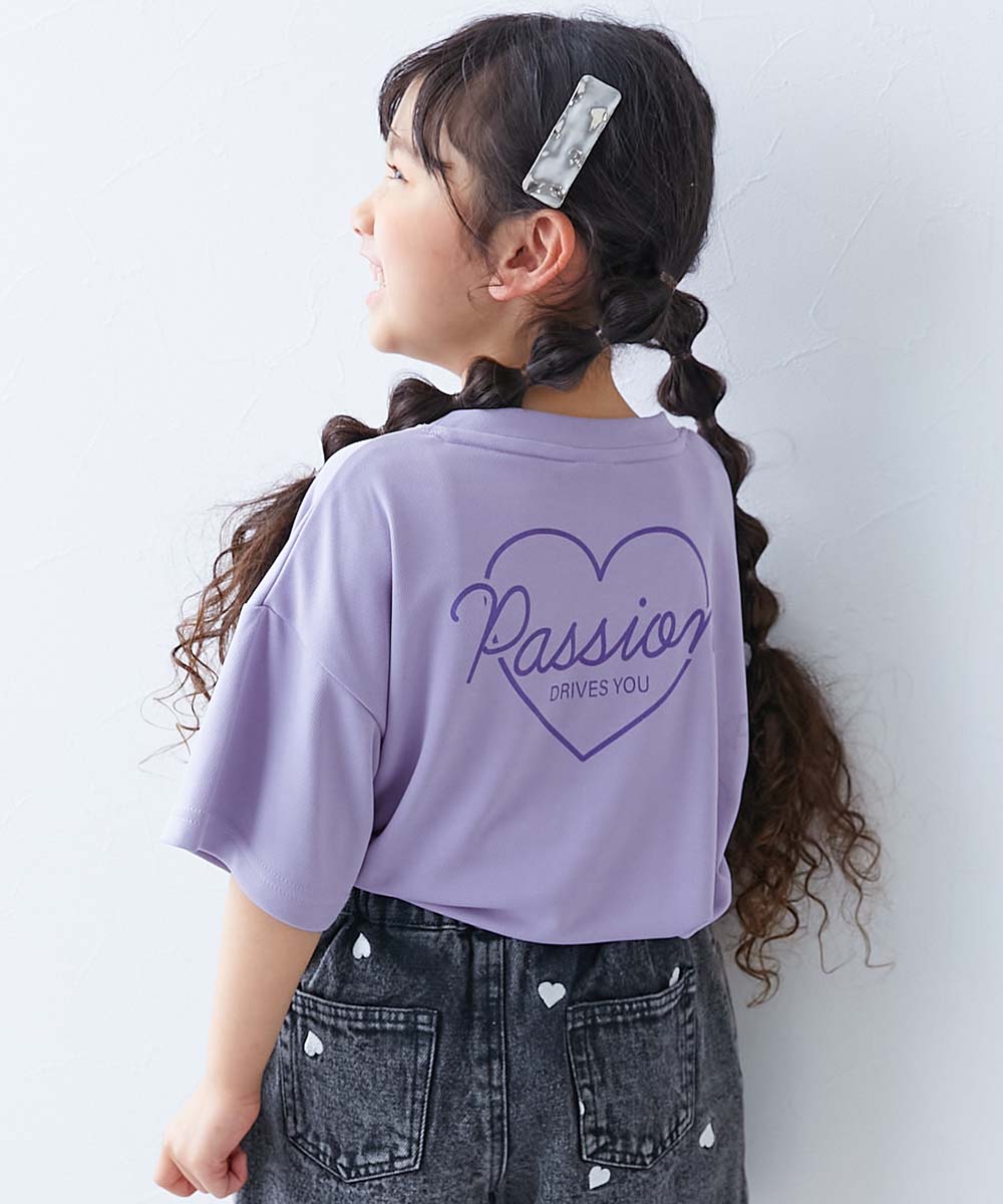 ロゴ プリント 速乾 トップス 【涼感 サラッとメッシュ】× デビラボ ガールズ プリント 半袖Tシャツ キッズ デビロック 26summer_girls heatstroke | devirock | 16