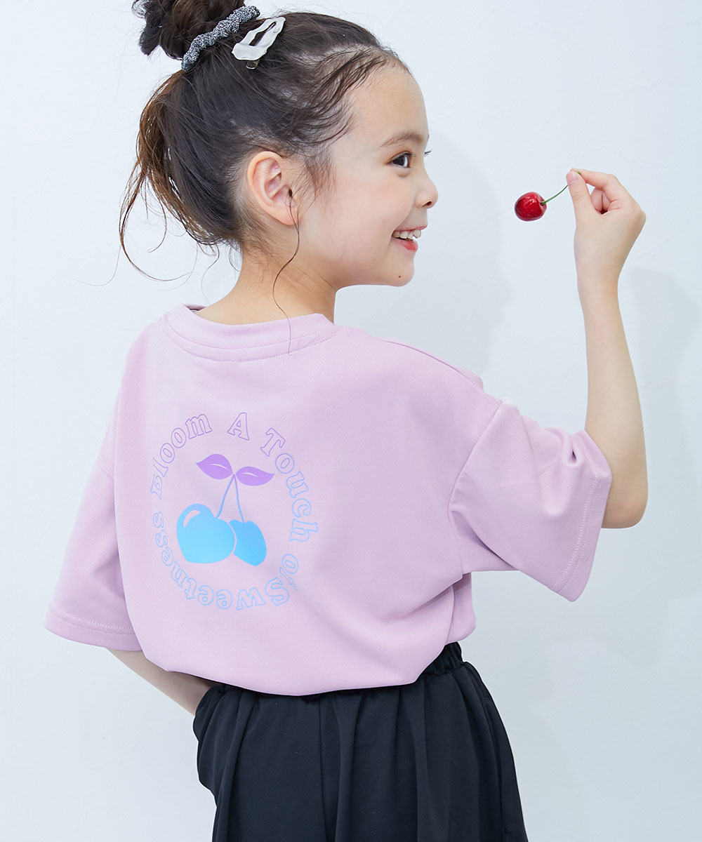ロゴ プリント 速乾 トップス 【涼感 サラッとメッシュ】× デビラボ ガールズ プリント 半袖Tシャツ キッズ デビロック 26summer_girls heatstroke | devirock | 17