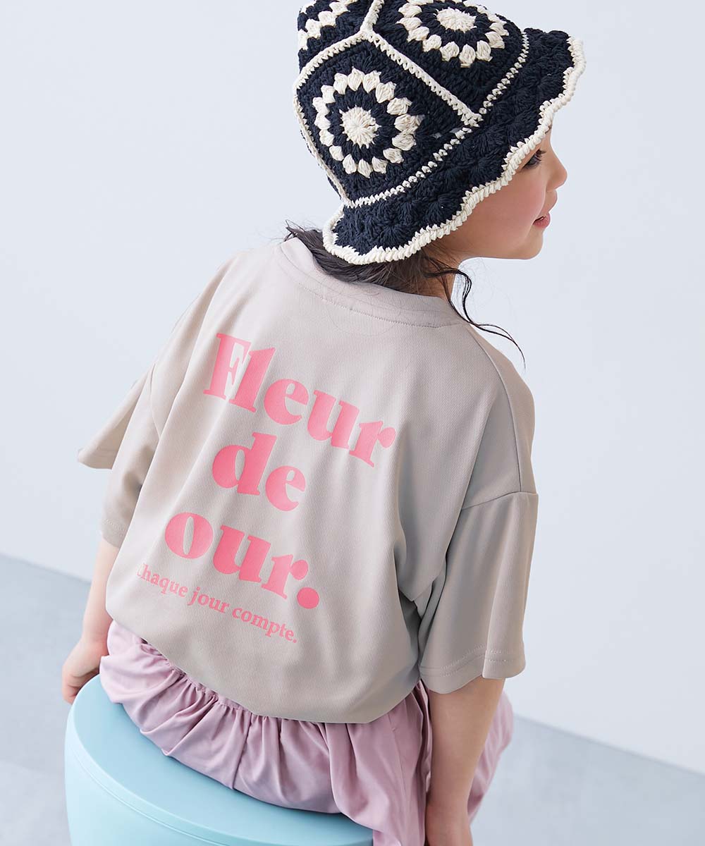 ロゴ プリント 速乾 トップス 【涼感 サラッとメッシュ】× デビラボ ガールズ プリント 半袖Tシャツ キッズ デビロック 26summer_girls heatstroke | devirock | 19