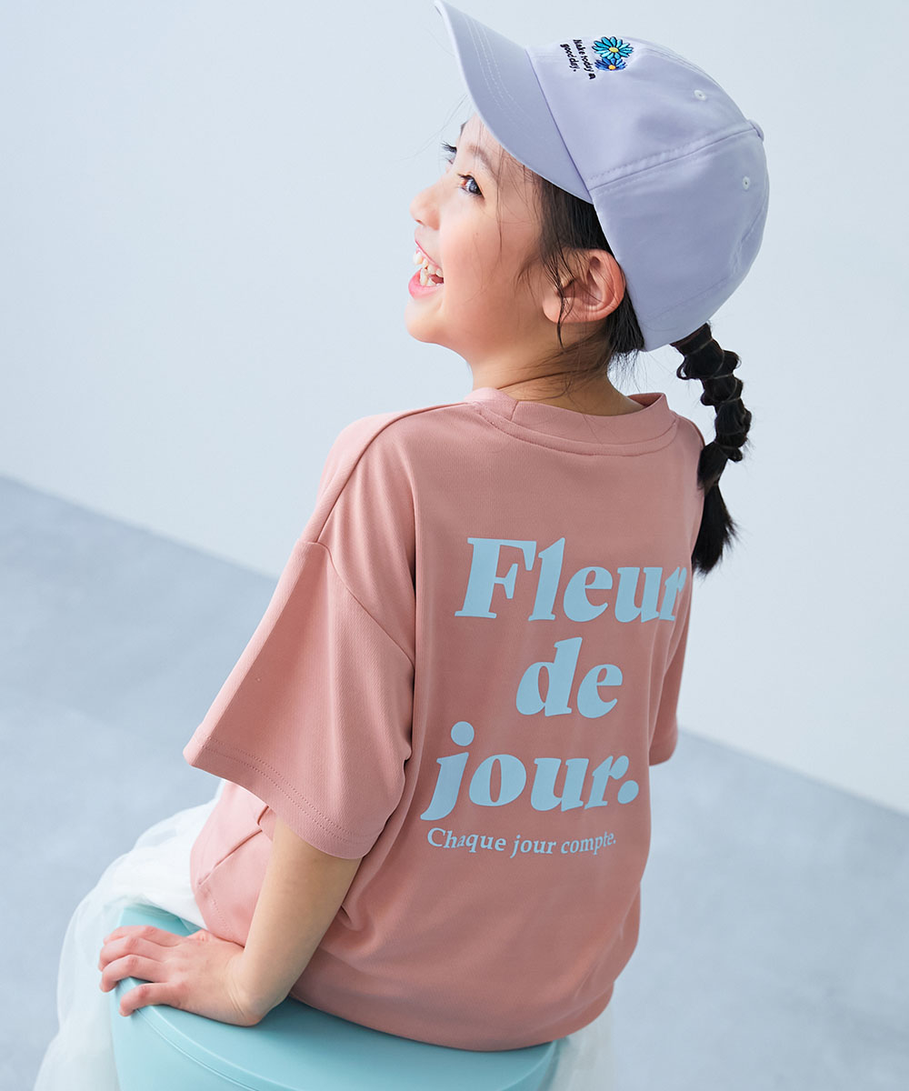 ロゴ プリント 速乾 トップス 【涼感 サラッとメッシュ】× デビラボ ガールズ プリント 半袖Tシャツ キッズ デビロック 26summer_girls heatstroke | devirock | 20