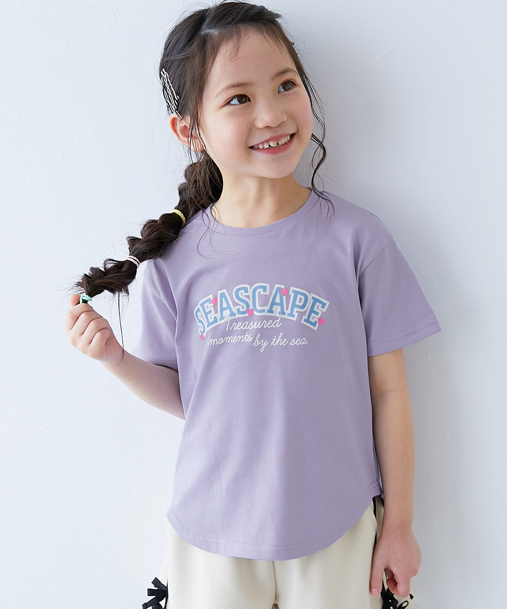 Tシャツ トップス 【ひやシャリ】接触冷感 デビラボ ガールズ プリント半袖Tシャツ キッズ ベビー服 子供服 女の子  デビロック devirock | devirock | 01
