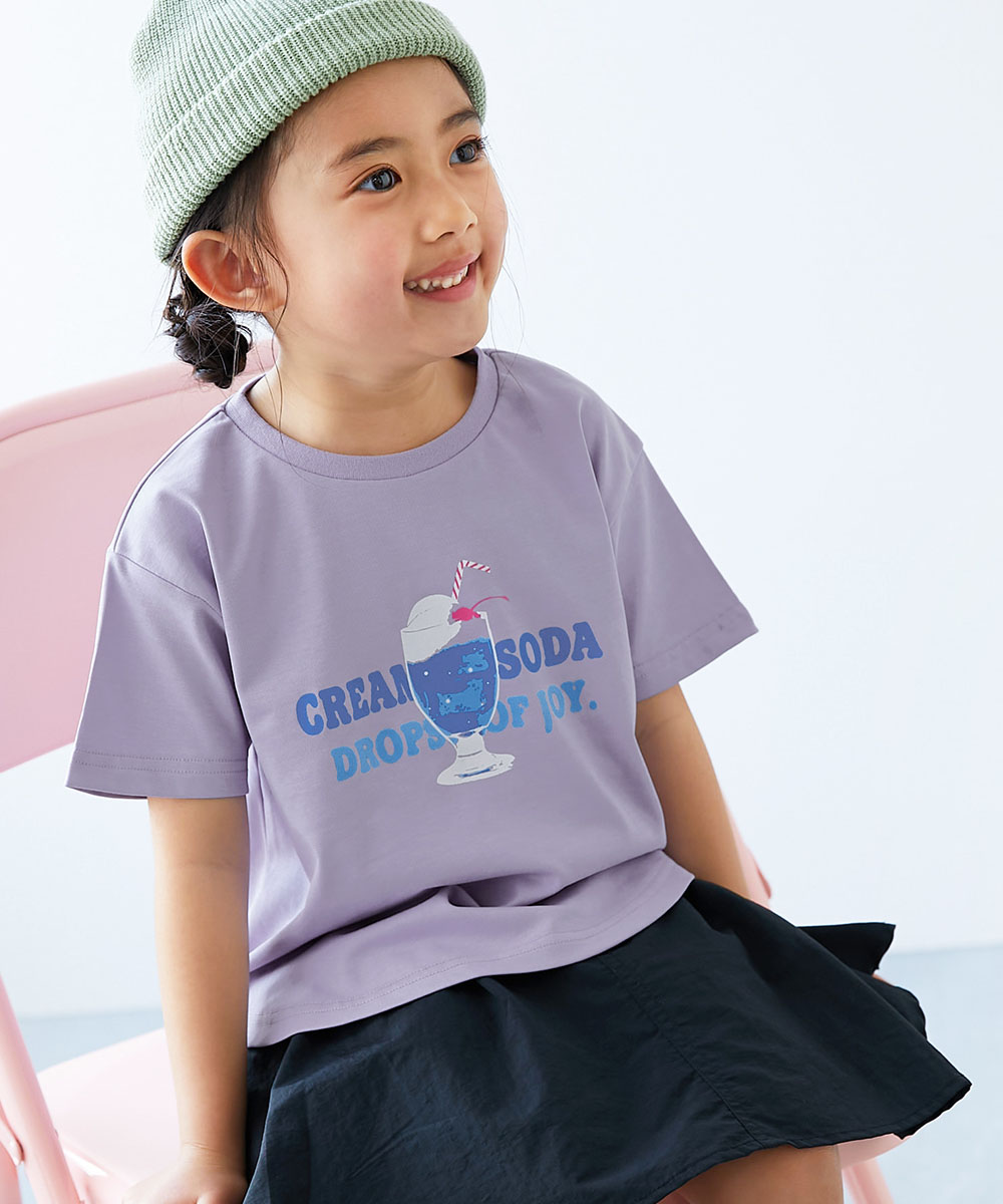 Tシャツ トップス 【ひやシャリ】接触冷感 デビラボ ガールズ プリント半袖Tシャツ キッズ ベビー服 子供服 女の子  デビロック devirock | devirock | 06