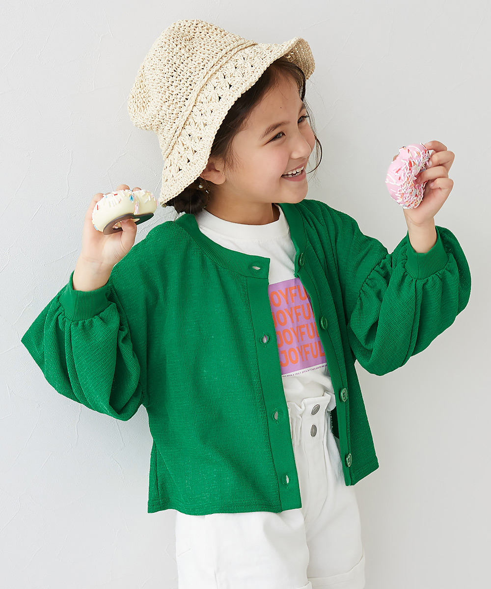 カーディガン トップス ガールズ ふわそで シアーカーディガン キッズ 子供服 女の子  デビロック devirock | devirock | 03