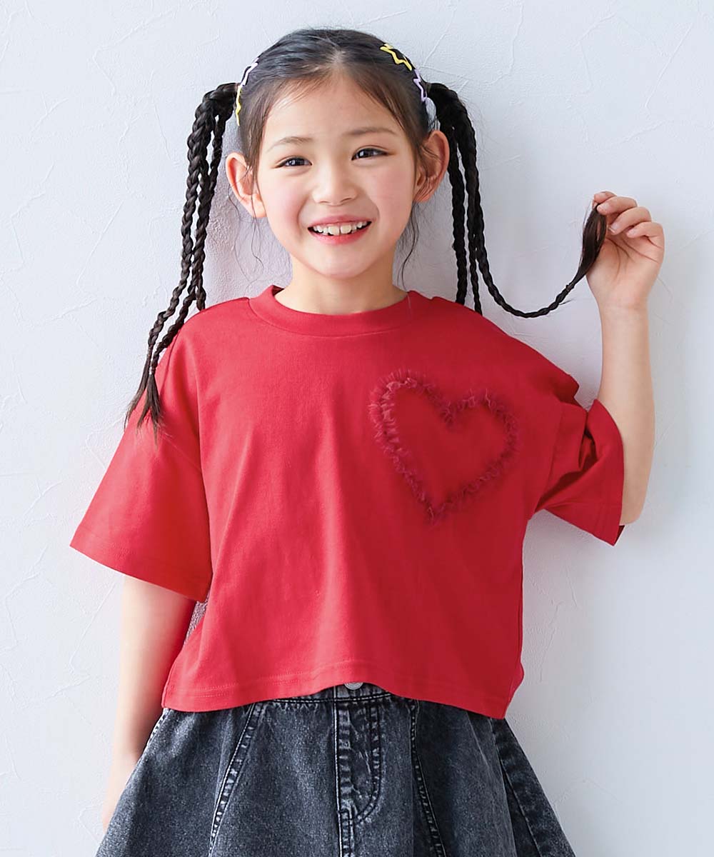devirock（デビロック） ハート リボン Tシャツ トップス チュール
