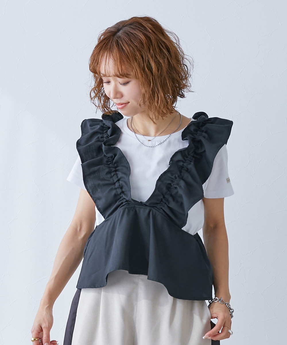 Tシャツ トップス 【makoコラボ 】大人用 フリルビスチェ＆Tシャツセット キッズ 子供服 男の子  デビロック devirock | devirock | 02