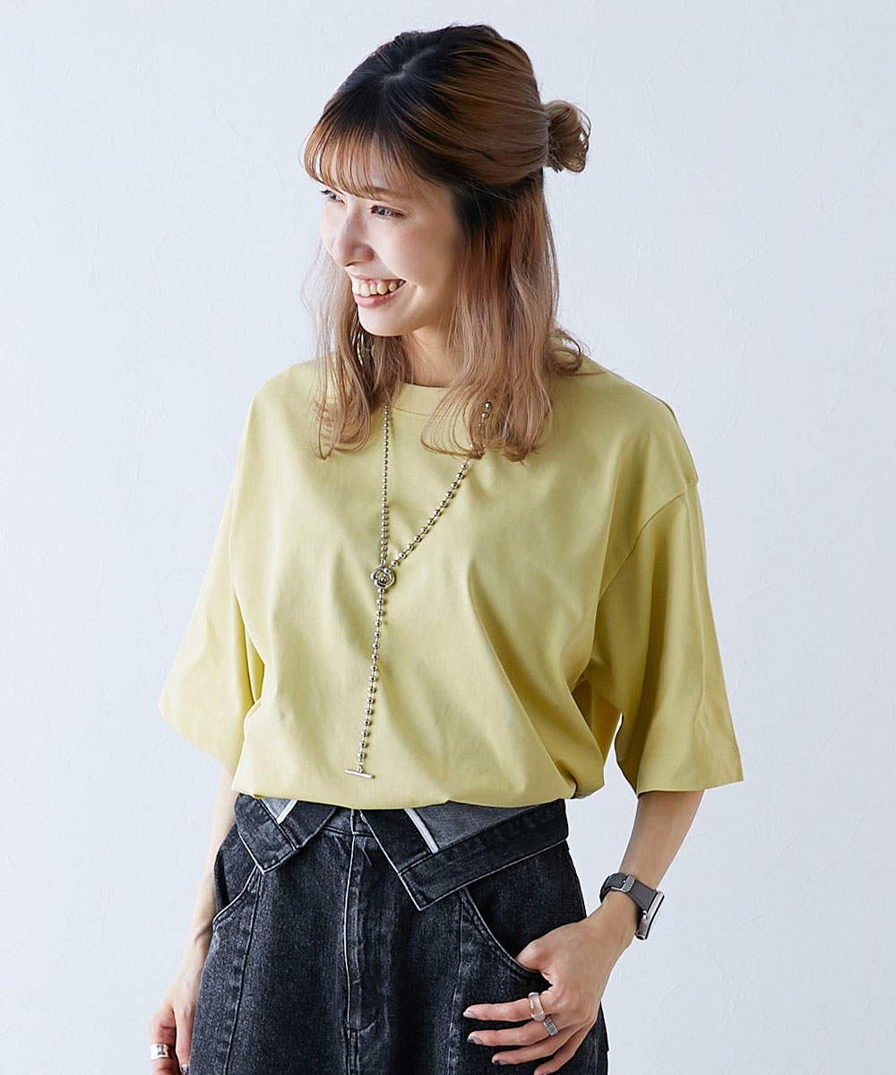 Tシャツ トップス 【ひやシャリ】接触冷感 無地 ビッグシルエット 大人 半袖Tシャツ キッズ 子供服 男の子 女の子  デビロック devirock | devirock | 06