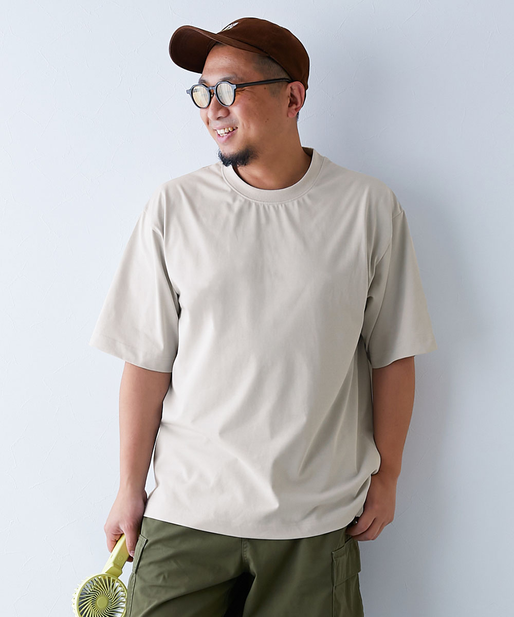 Tシャツ トップス 【ひやシャリ】接触冷感 無地 ビッグシルエット 大人 半袖Tシャツ キッズ 子供服 男の子 女の子  デビロック devirock | devirock | 03