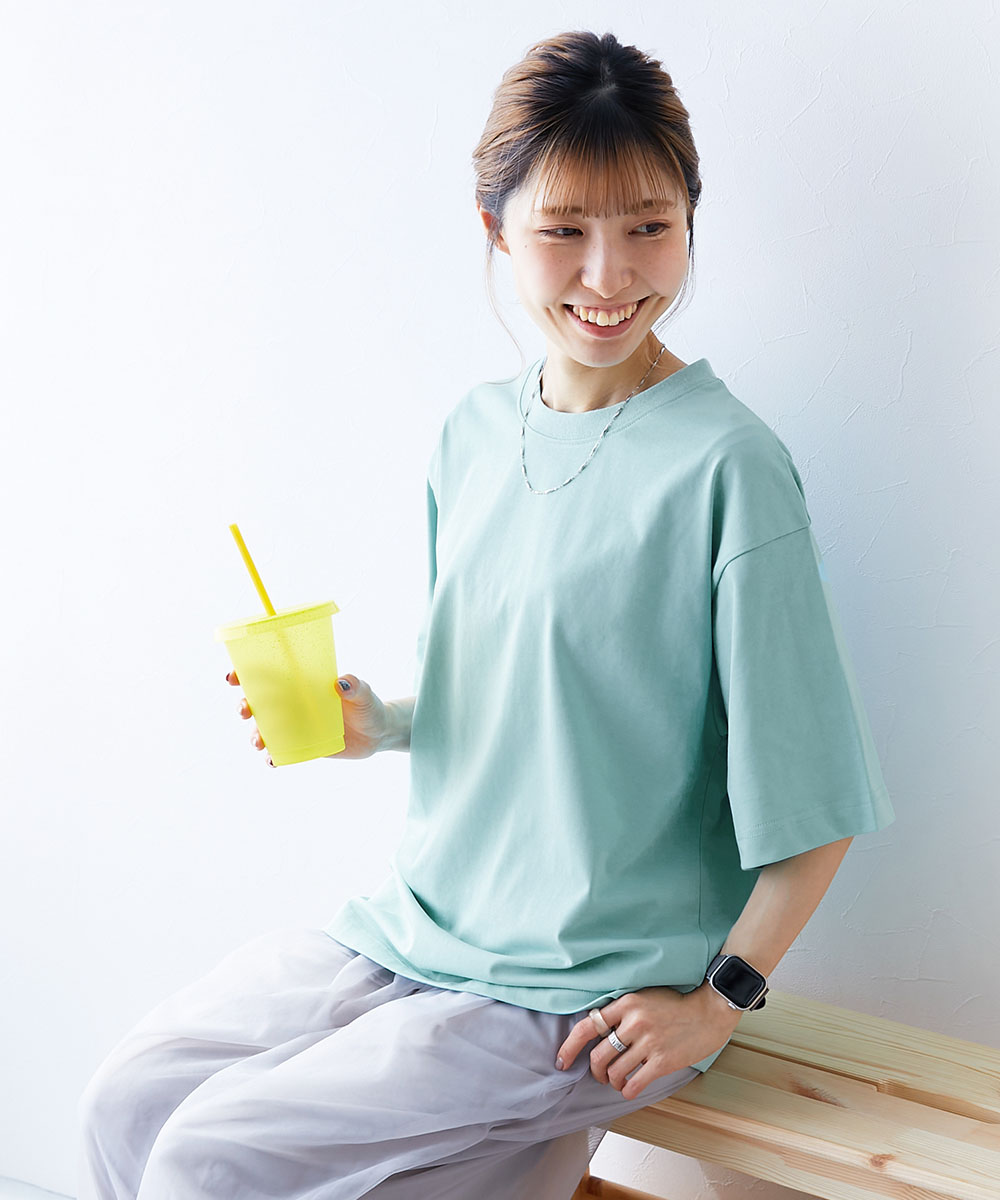 Tシャツ トップス 【ひやシャリ】接触冷感 無地 ビッグシルエット 大人 半袖Tシャツ キッズ 子供服 男の子 女の子  デビロック devirock | devirock | 04