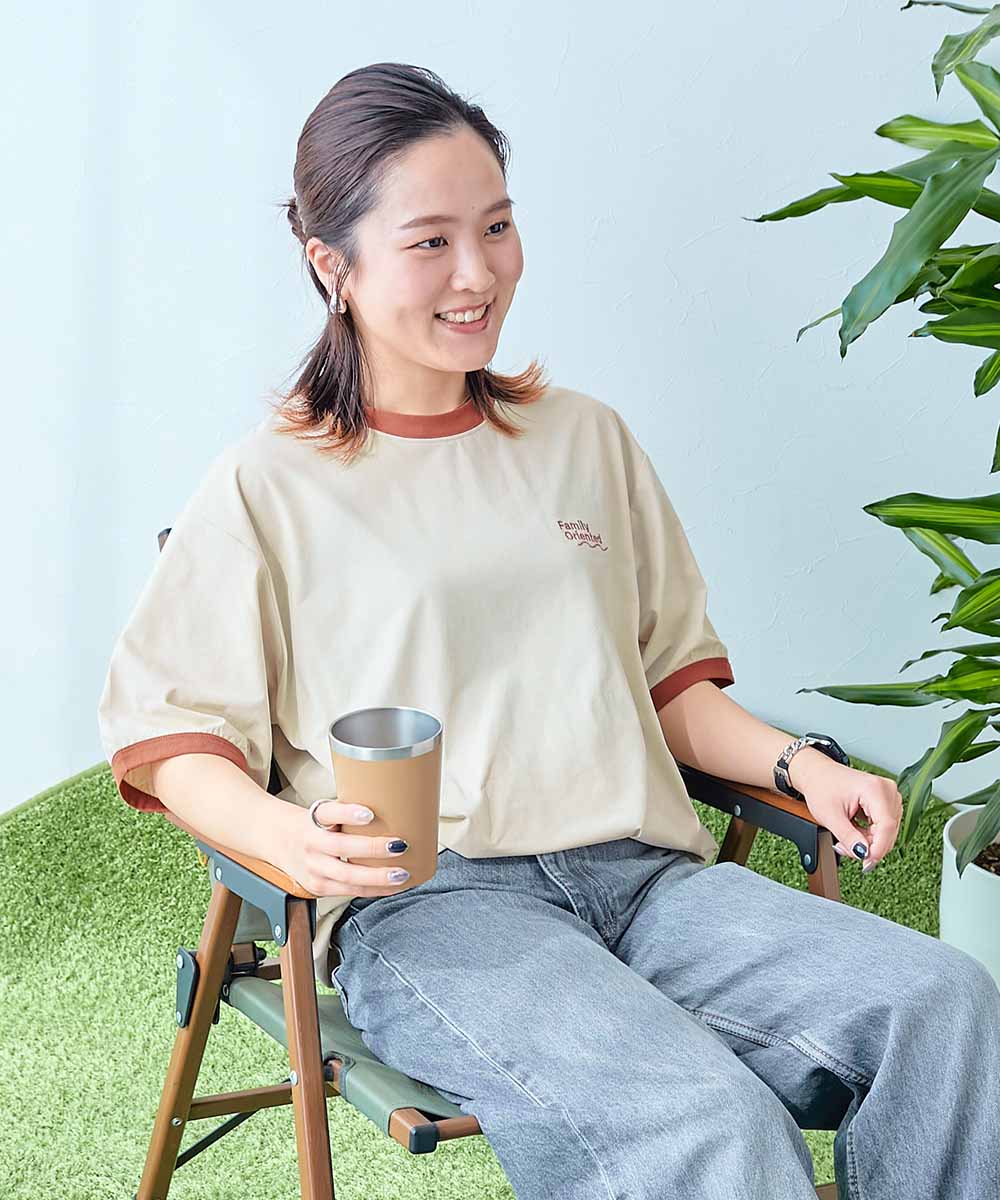 Tシャツ トップス 【おーちゃんコラボ】蚊をよせつけにくい 防蚊 リンガー 大人用 半袖Ｔシャツ キッズ 子供服 男の子 女の子  デビロック devirock | devirock | 01