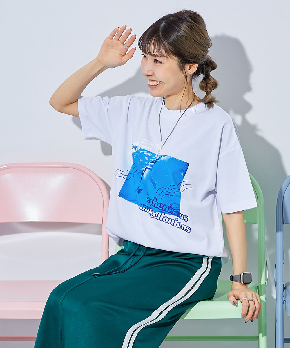 Tシャツ トップス 【神戸須磨シーワールドコラボ】色が変わるマジックプリント 接触冷感 2WAY大人フォトTシャツ デビロック devirock | devirock | 03