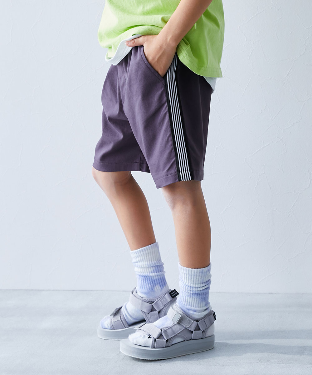 ハーフパンツ ショートパンツ ボトムス よくばりストレッチ ツイル ラインハーフパンツ キッズ 子供服 男の子 女の子  デビロック devirock | devirock | 03