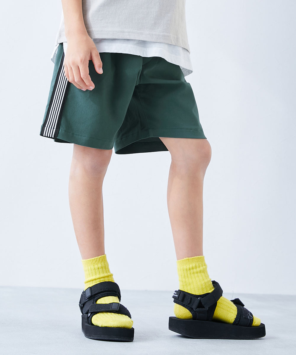 ハーフパンツ ショートパンツ ボトムス よくばりストレッチ ツイル ラインハーフパンツ キッズ 子供服 男の子 女の子  デビロック devirock | devirock | 02